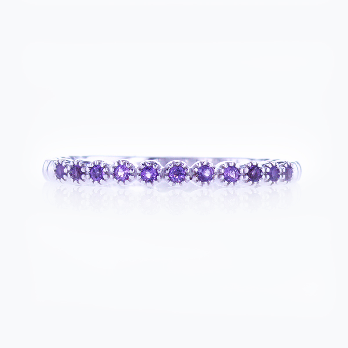Floating Amethyst Band Ring