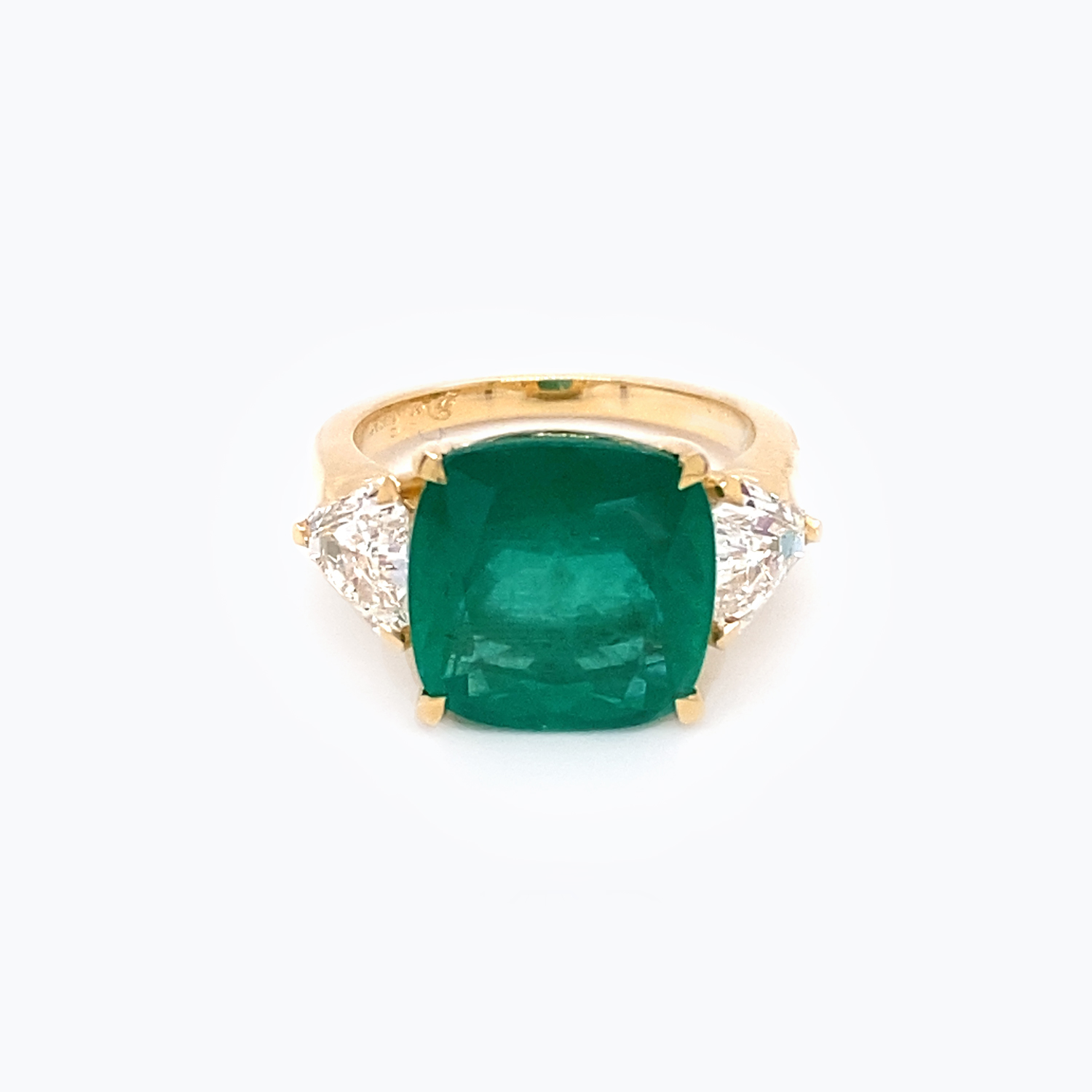 Dino Lonzano Emerald and Diamond Three-stone Engagement Ring