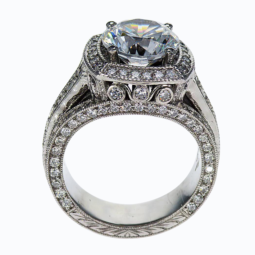 Dino Lonzano Vintage Design Engagement Ring  (semi mount) 