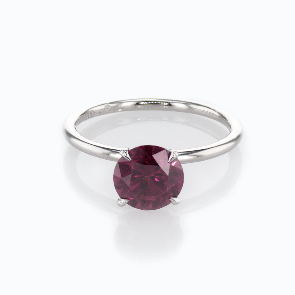 Fancy Red Diamond Solitaire Engagement Ring, Platinum