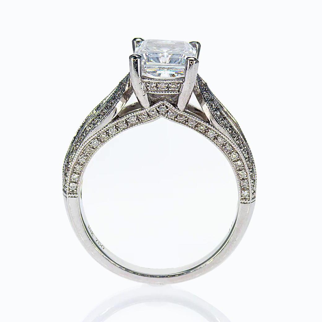 Sculptural inspired Diamond Engagement Ring (semi mount)