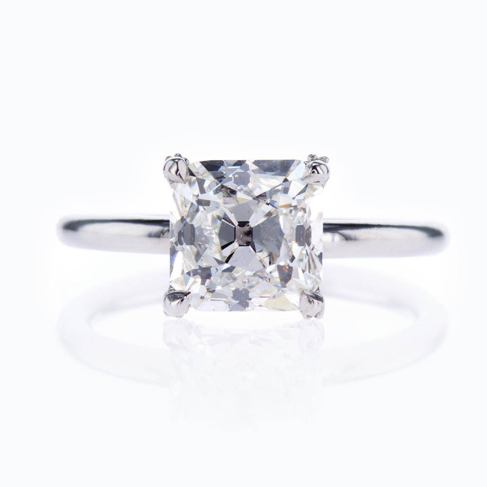 V prong accented diamond engagement ring (semi mount)