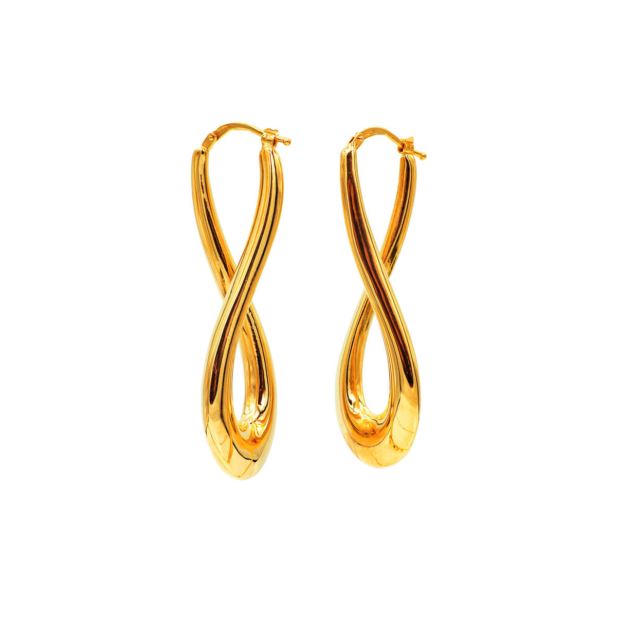 Twisted Teardrop Hoop Earrings in 14k Yellow Gold