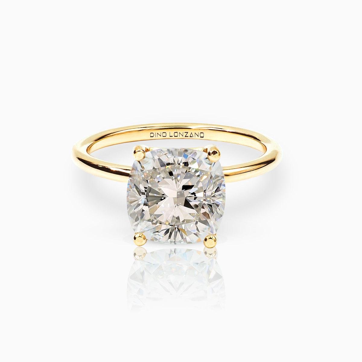 Dino Lonzano Signature Solitaire Engagement Ring for Cushion-cut Diamond