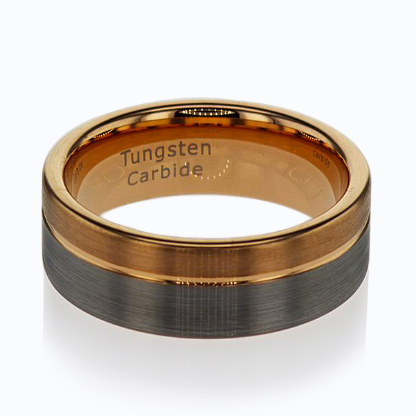 Gold and Silver Plated Tungsten Men's Wedding Band