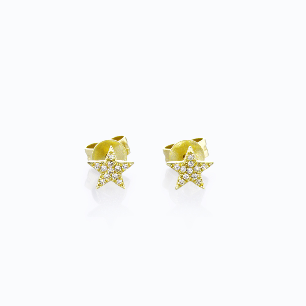 Pave Star Diamond Stud Earrings