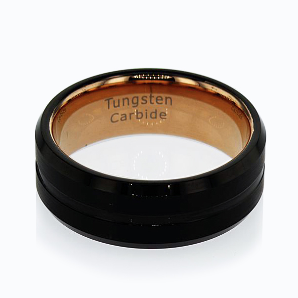 Pitch Black Tungsten Men's Wedding Band , 8mm