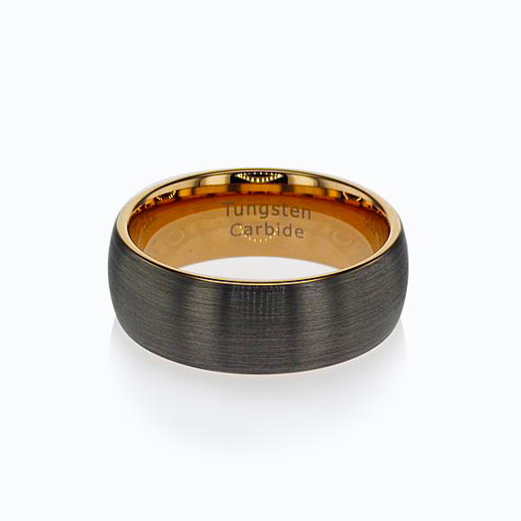 Tungsten Carbide Men's Wedding Band, 8mm Brushed Finish