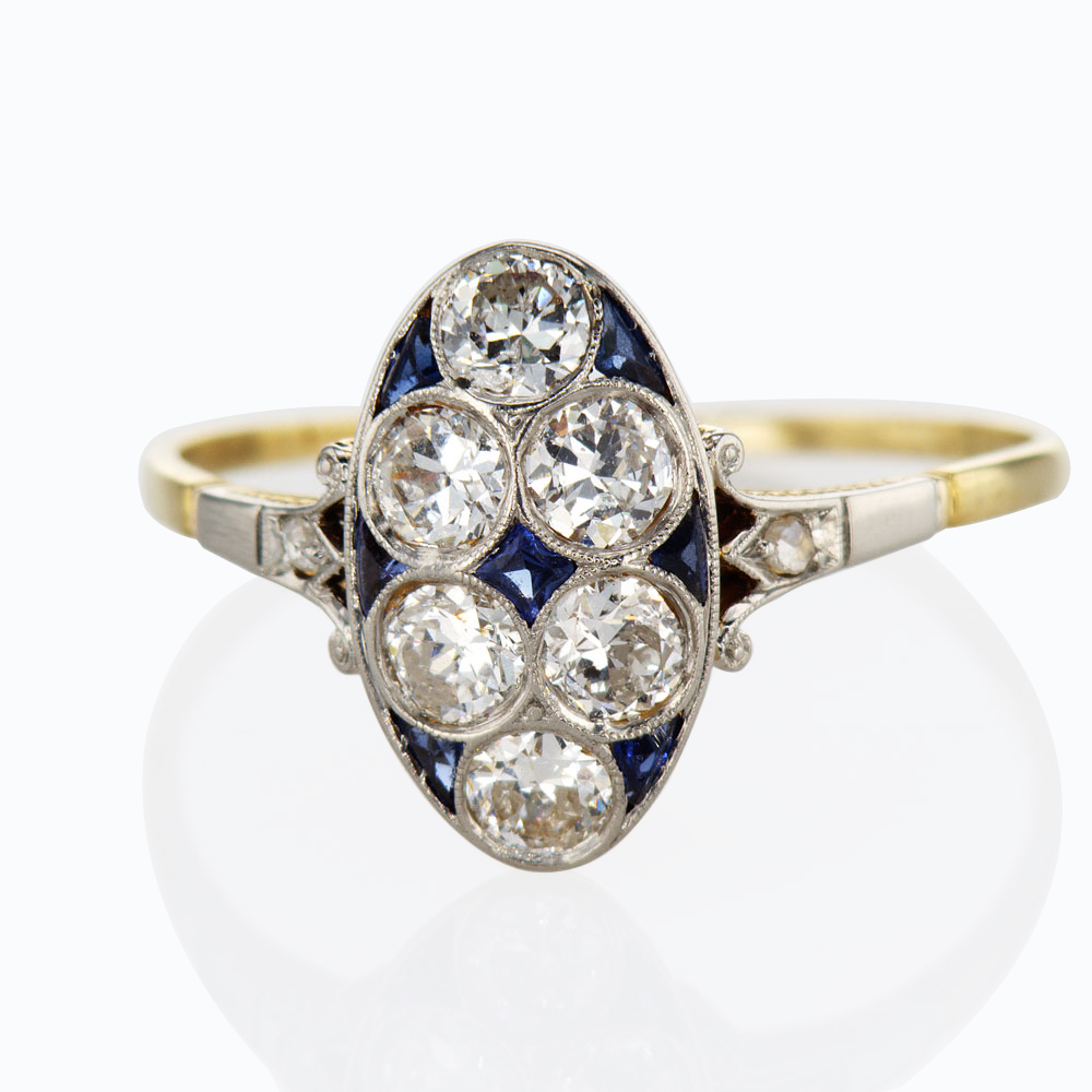 1930s Vintage Fashion Diamond Ring, 18k Gold