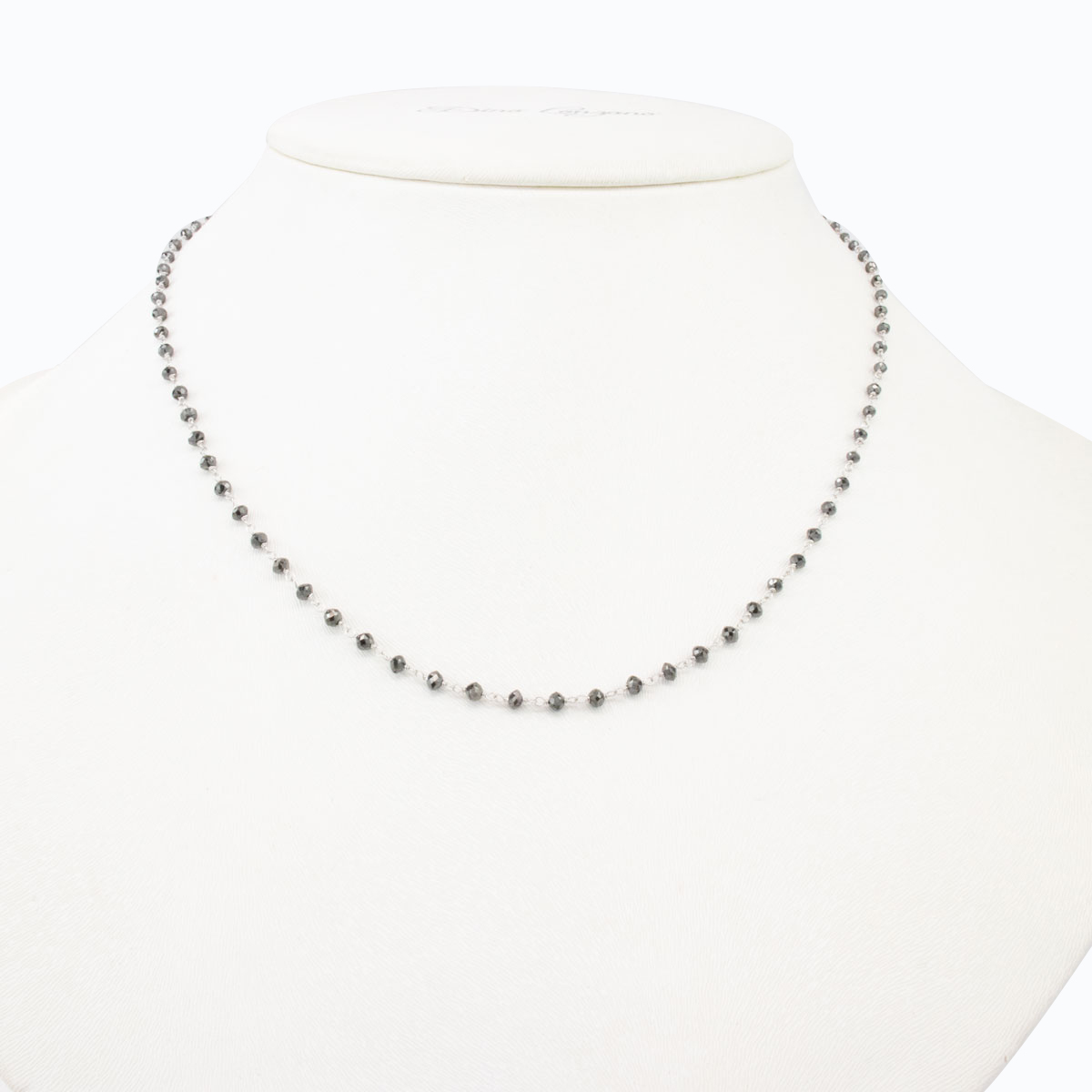 5.3 Carat Black Diamond Necklace, 14k White Gold