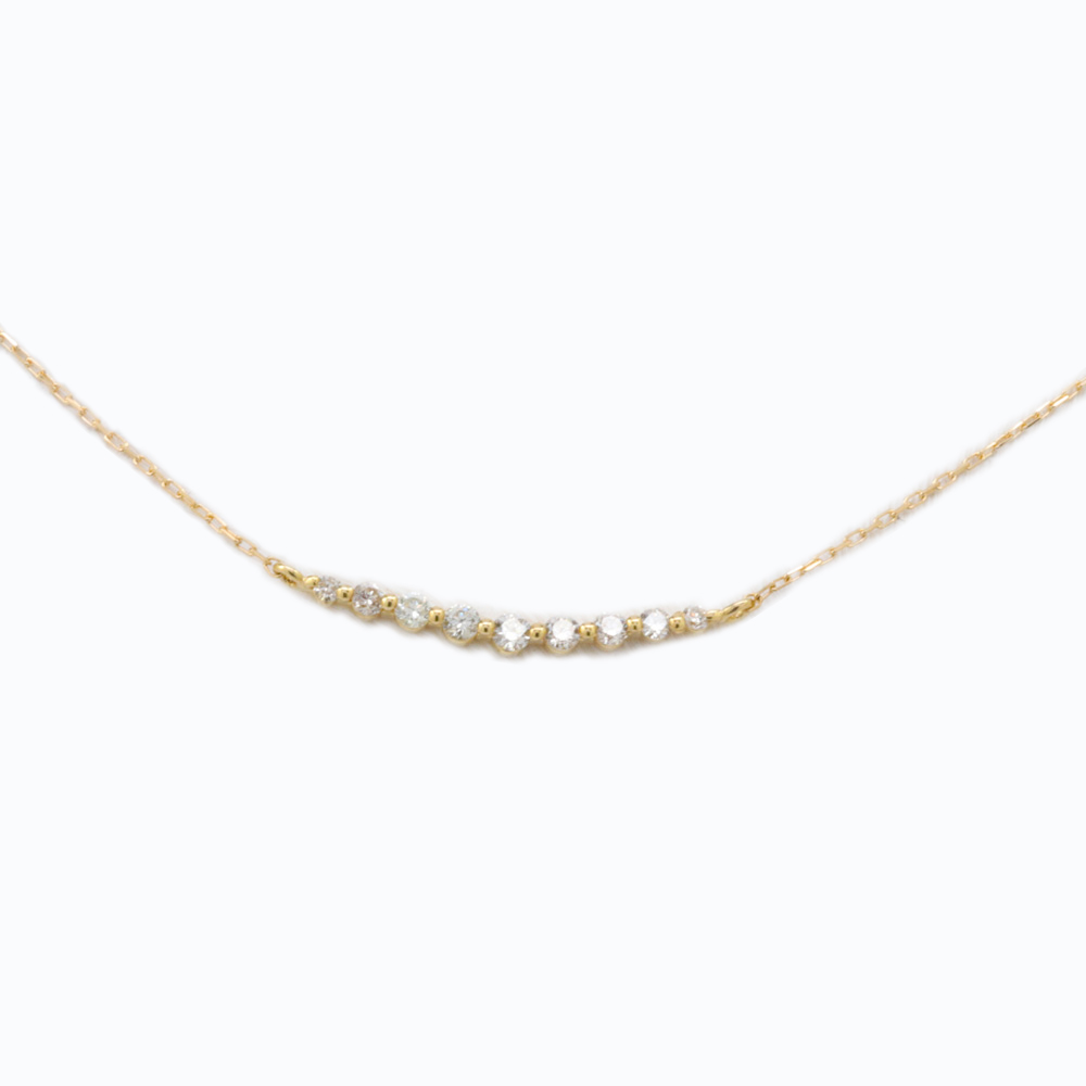 Petite Diamond Curve Necklace, 18k Yellow Gold