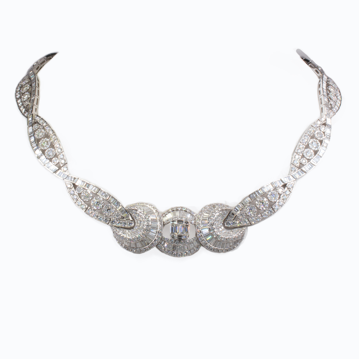 Diamond Waterfall Necklace, 18k White Gold