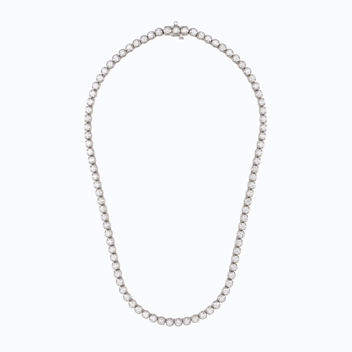 20 Carat Diamond Riviere Necklace, 14k White Gold