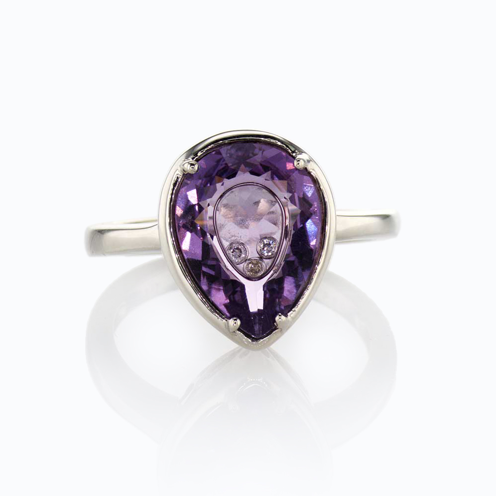 Dancing Diamonds Purple Amethyst Ring