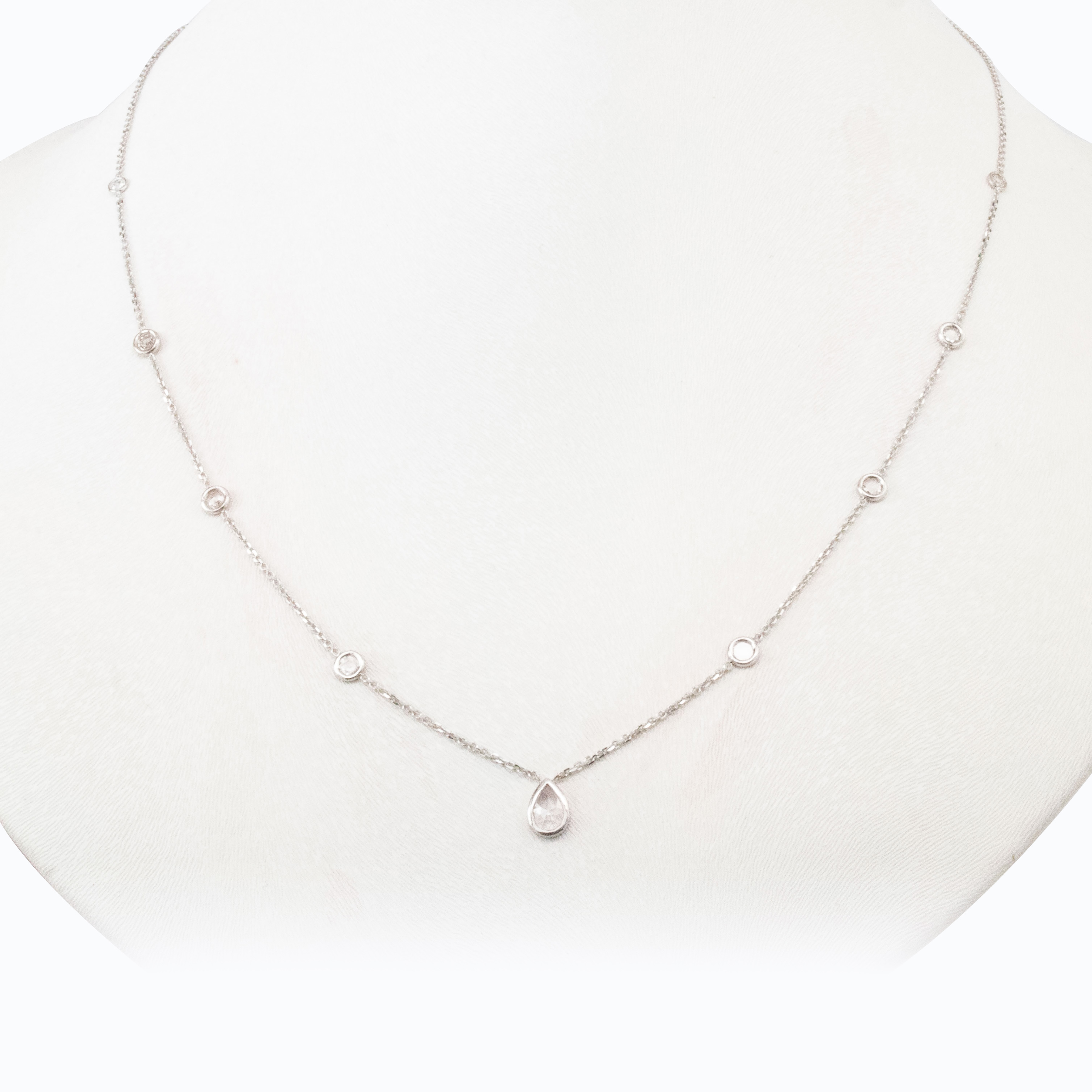 Diamonds by the Yard Necklace, 14k White Gold