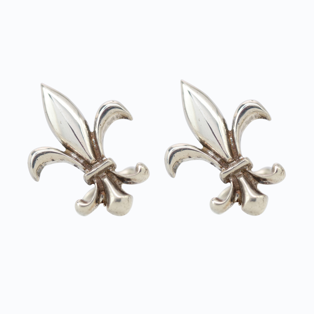 Dino Lonzano Fleur de Lis Cuff Links, Sterling Silver