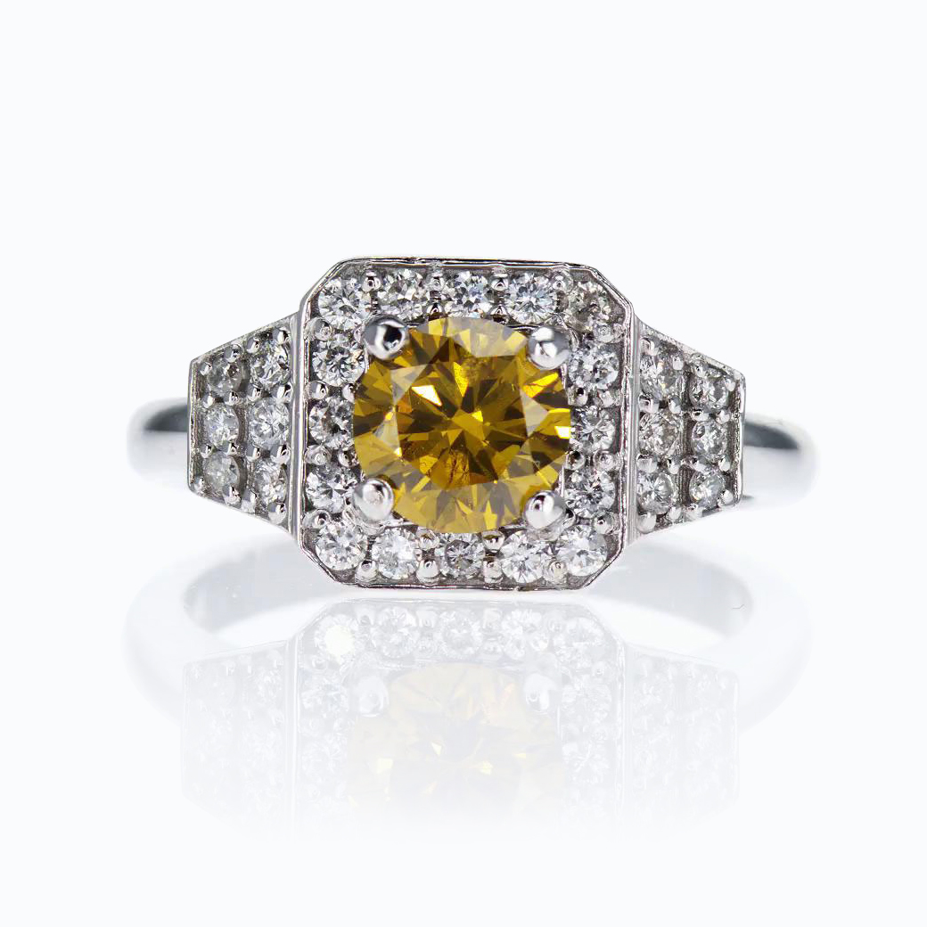 Fancy Yellow Color Diamond Engagement Ring