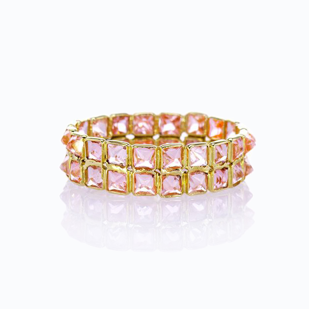 Mini Double Row Pink Sapphire Ring