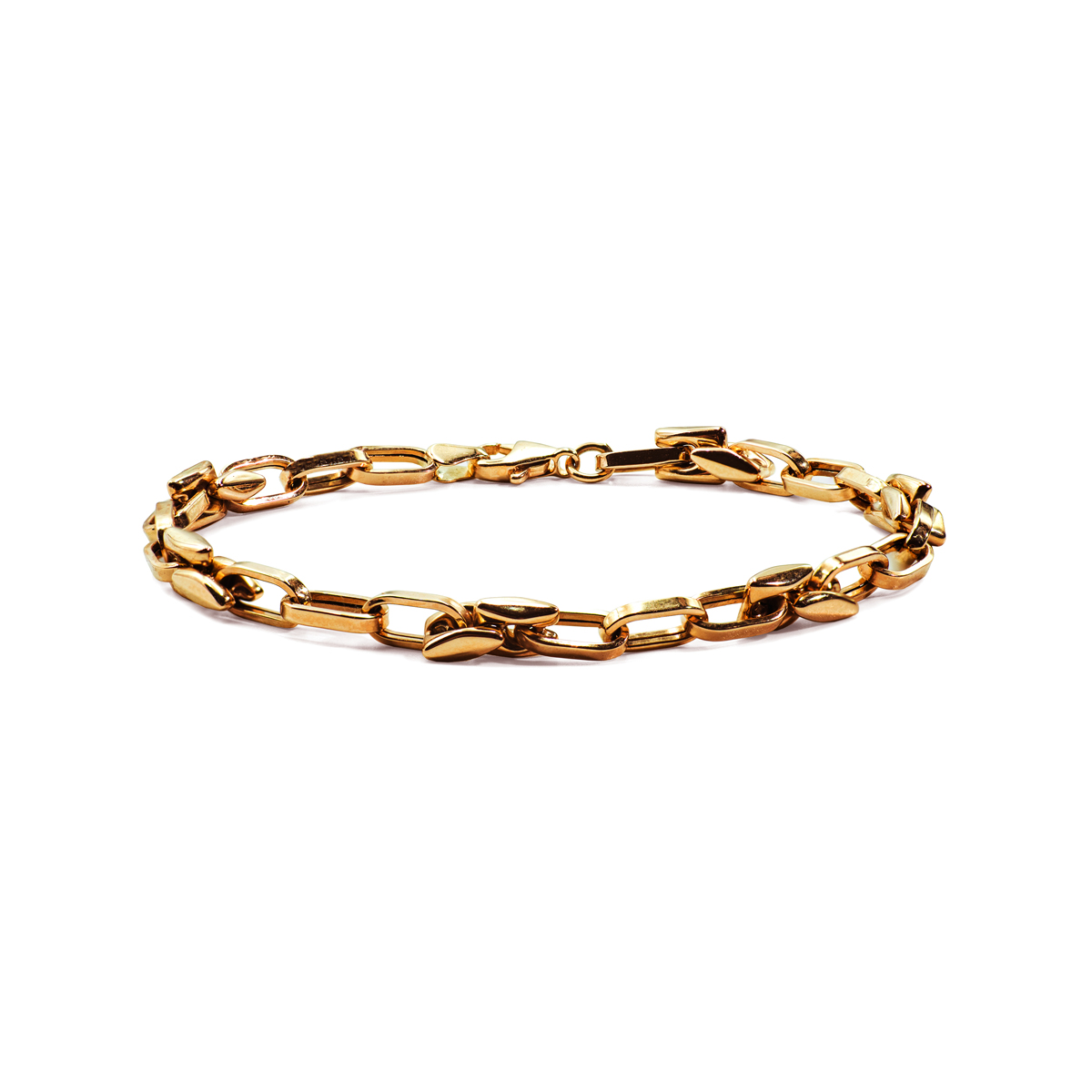 Elongated Chain Link Bracelet in 14k Yellow Gold