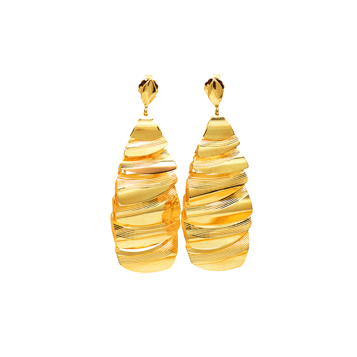 Shade Plate Dangle Earrings in 14k Yellow Gold