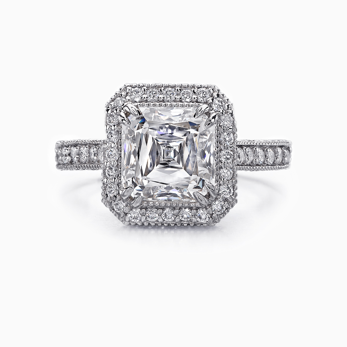 Christopher Designs Asscher Cut Diamond Engagement Ring