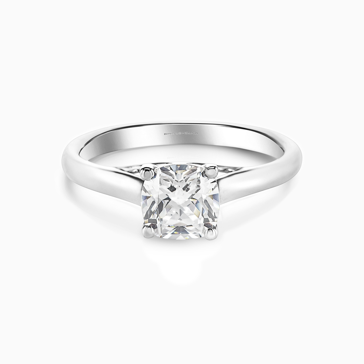 Dino Lonzano Cushion Cut Diamond Solitaire Engagement Ring
