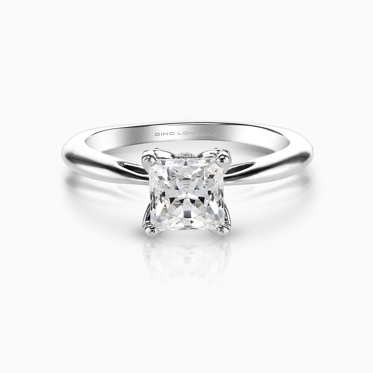 Hidden Halo Princess-cut Diamond Engagement Ring, Platinum