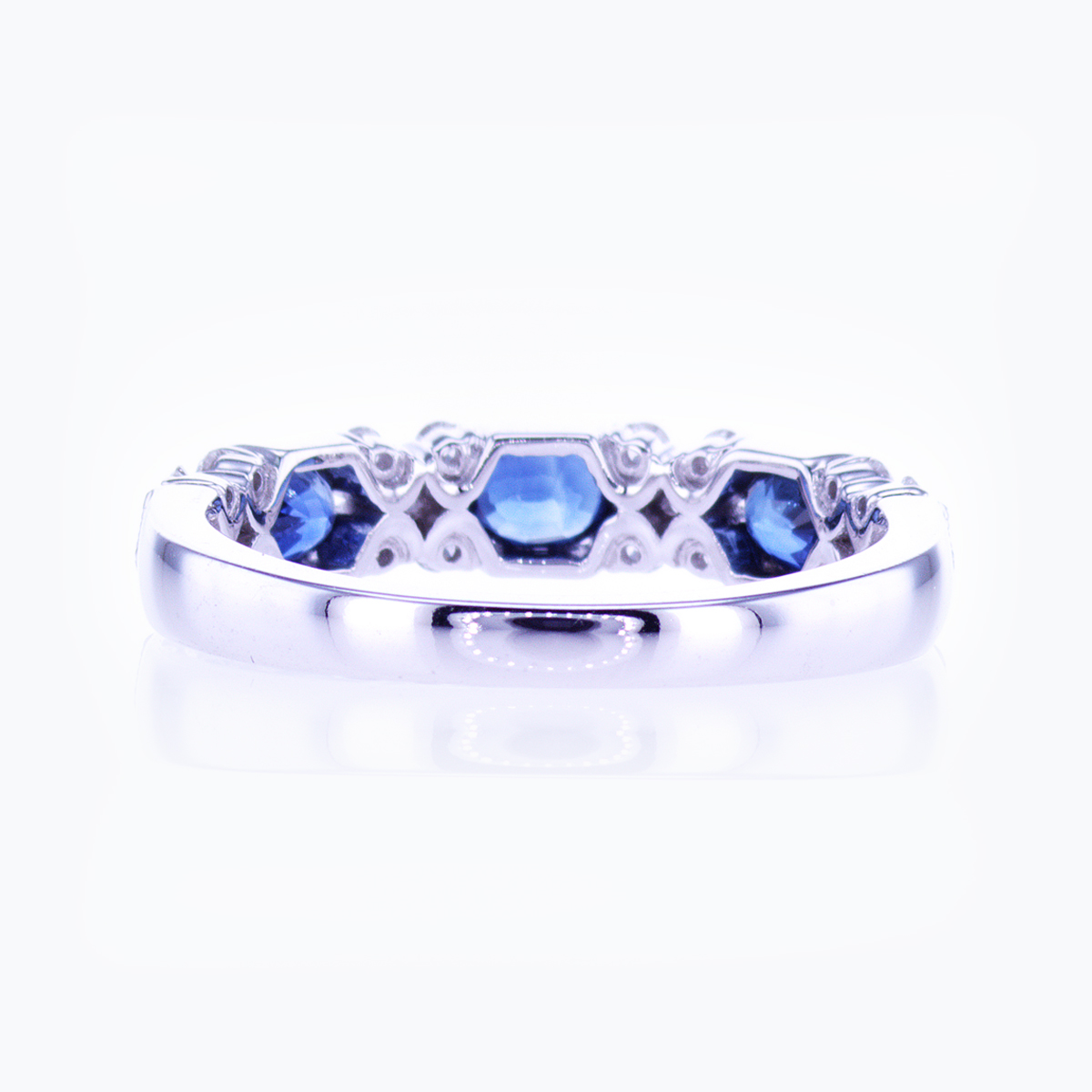 Luna Blue Sapphire and Diamond Wedding Ring