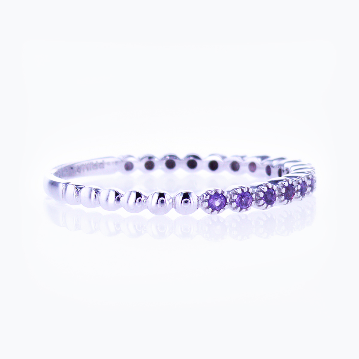 Floating Natural Amethyst Band Ring