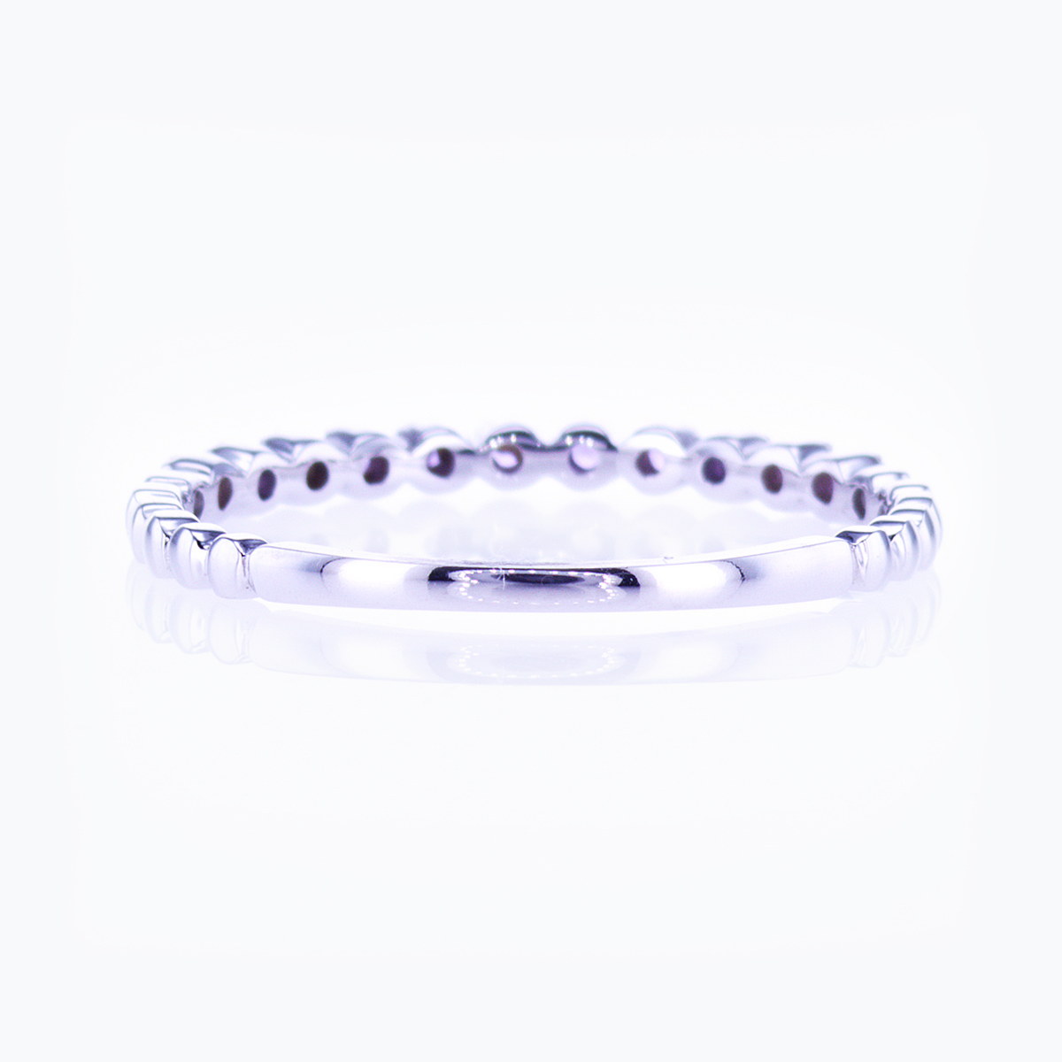 Floating Natural Amethyst Band Ring