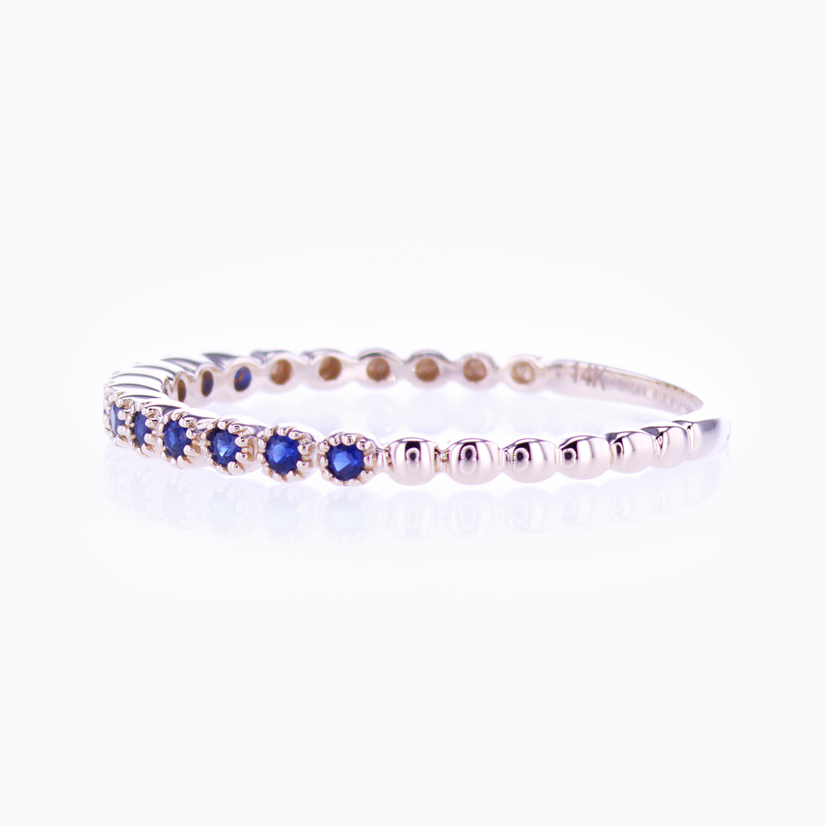 Floating Natural  Blue Sapphire Band Ring