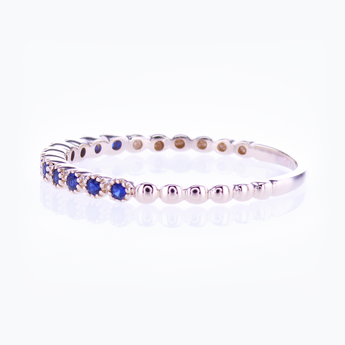 Floating Blue Sapphire Band Ring