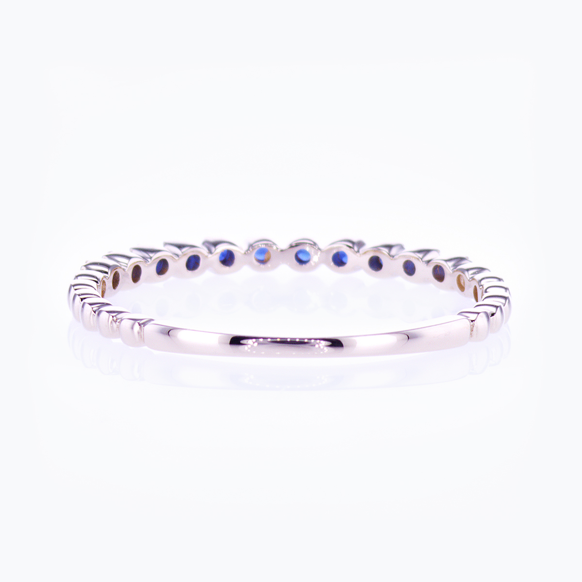 Floating Natural  Blue Sapphire Band Ring