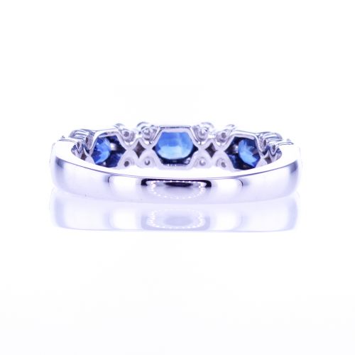 Luna Blue Sapphire and Diamond Wedding Ring