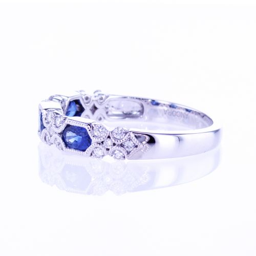 Luna Blue Sapphire and Diamond Wedding Ring