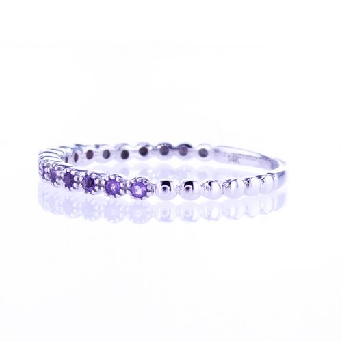 Floating Natural Amethyst Band Ring