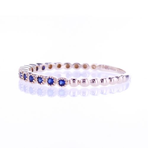 Floating Natural  Blue Sapphire Band Ring