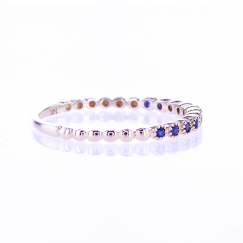 Floating Natural  Blue Sapphire Band Ring