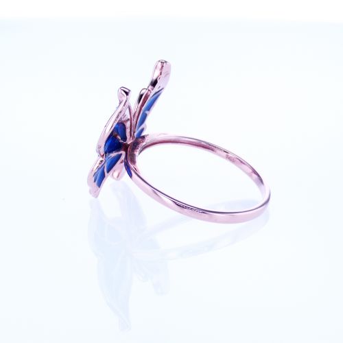 Diamond accented Gemstone Enamel  Butterfly Ring