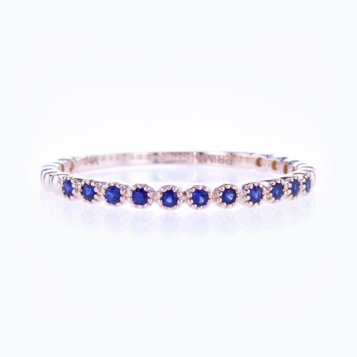 Floating Natural  Blue Sapphire Band Ring