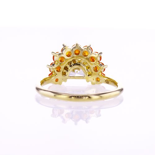 Dino Lonzano Luna Diamond Ring with Padparadscha Sapphires