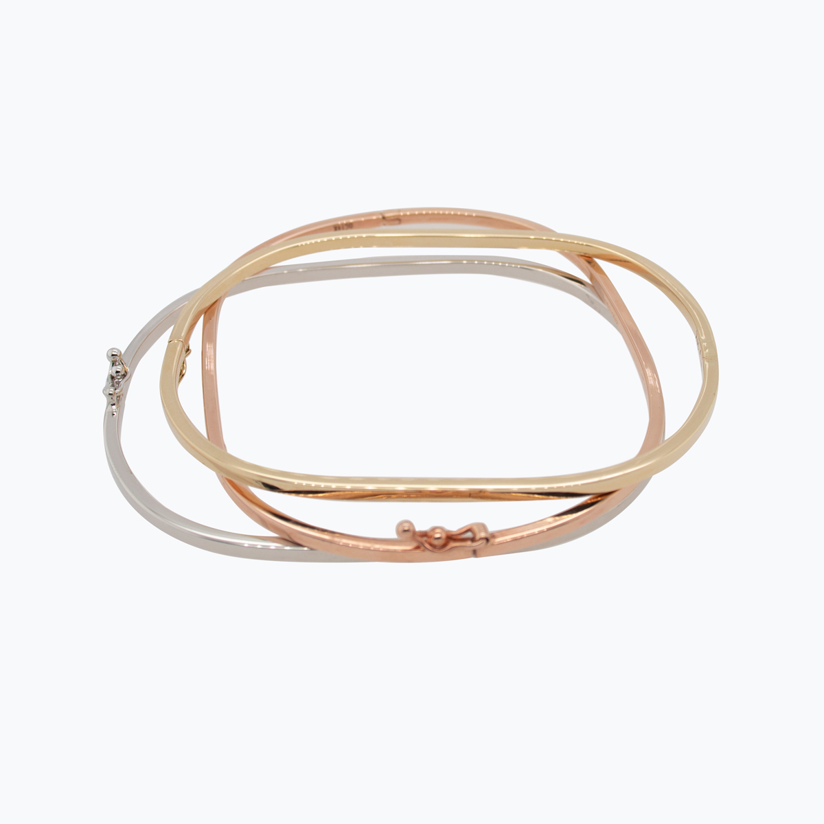 Rose, White, and Yellow Bangle Bracelet set