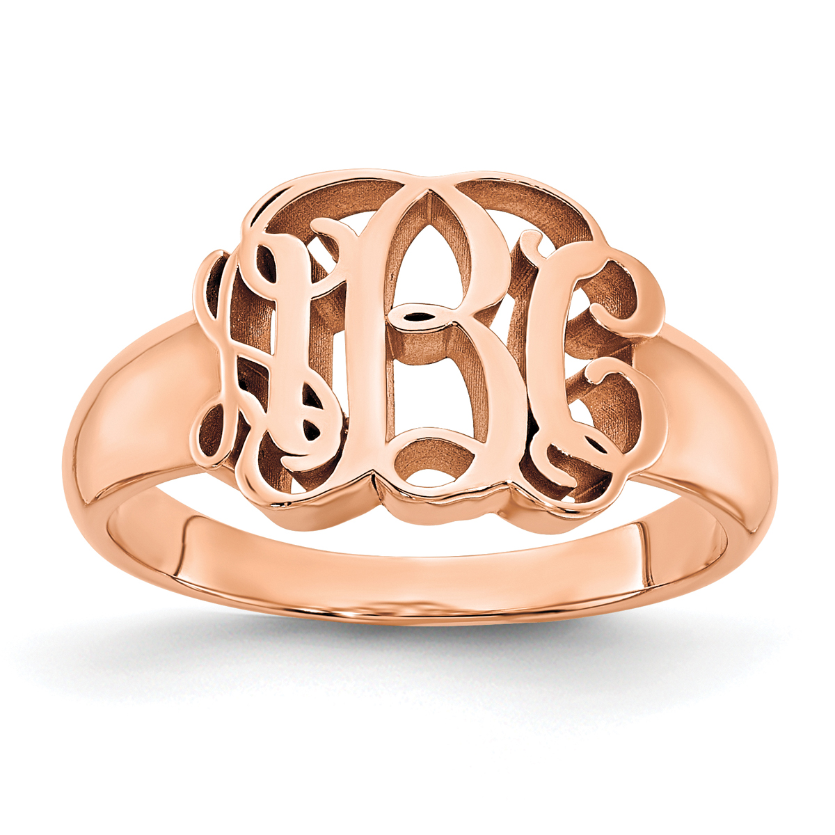 14K Gold Monogram Ring for Women - Custom Jewelry 8.5