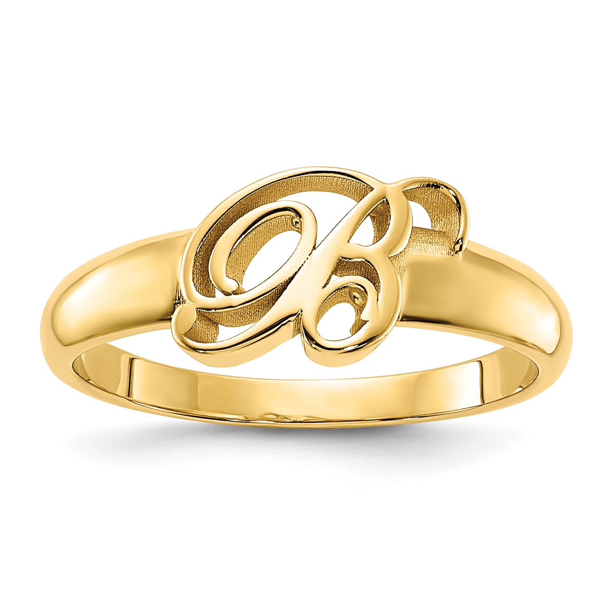 Cursive Initial Monogram Signet Ring