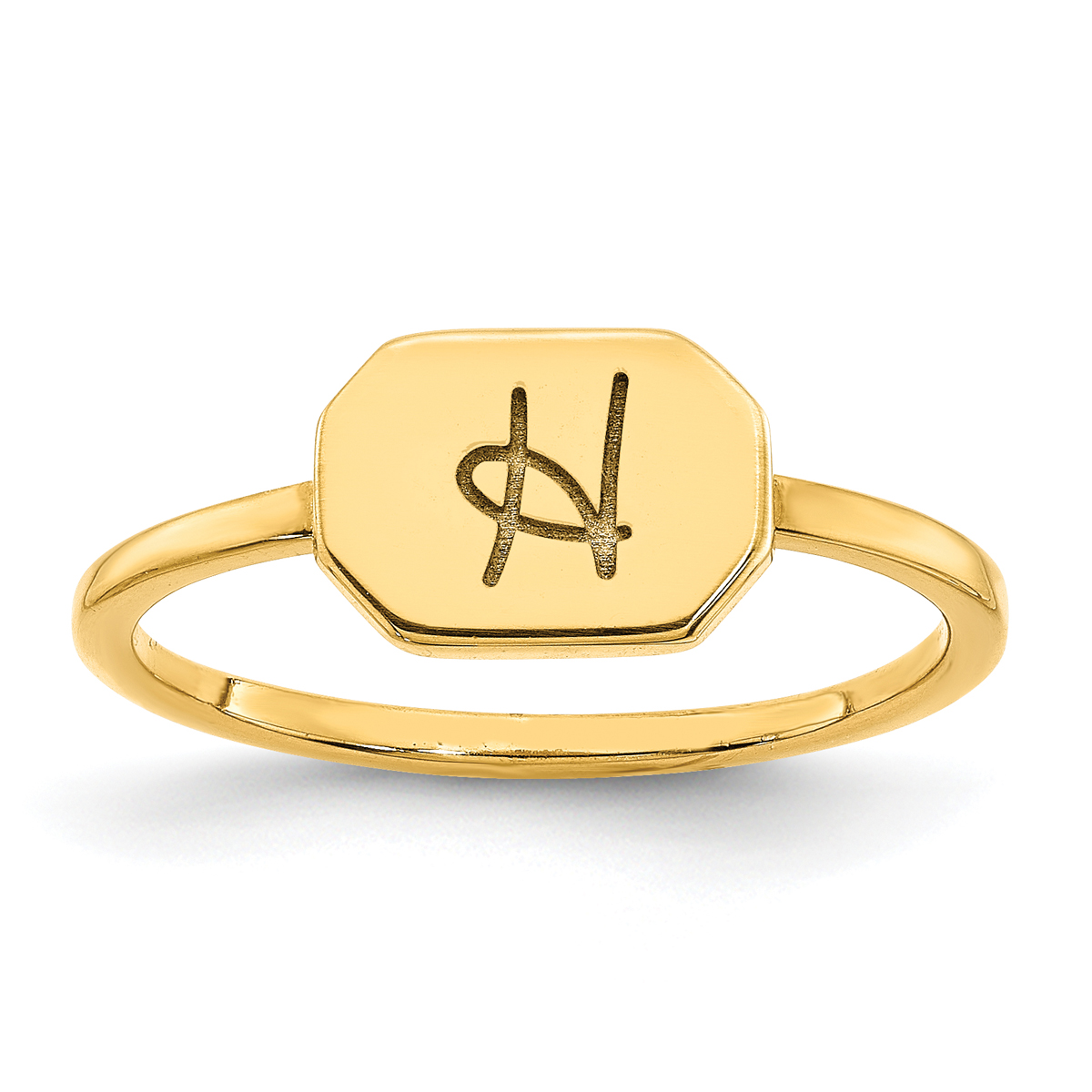 Octagonal Monogram Signet Ring