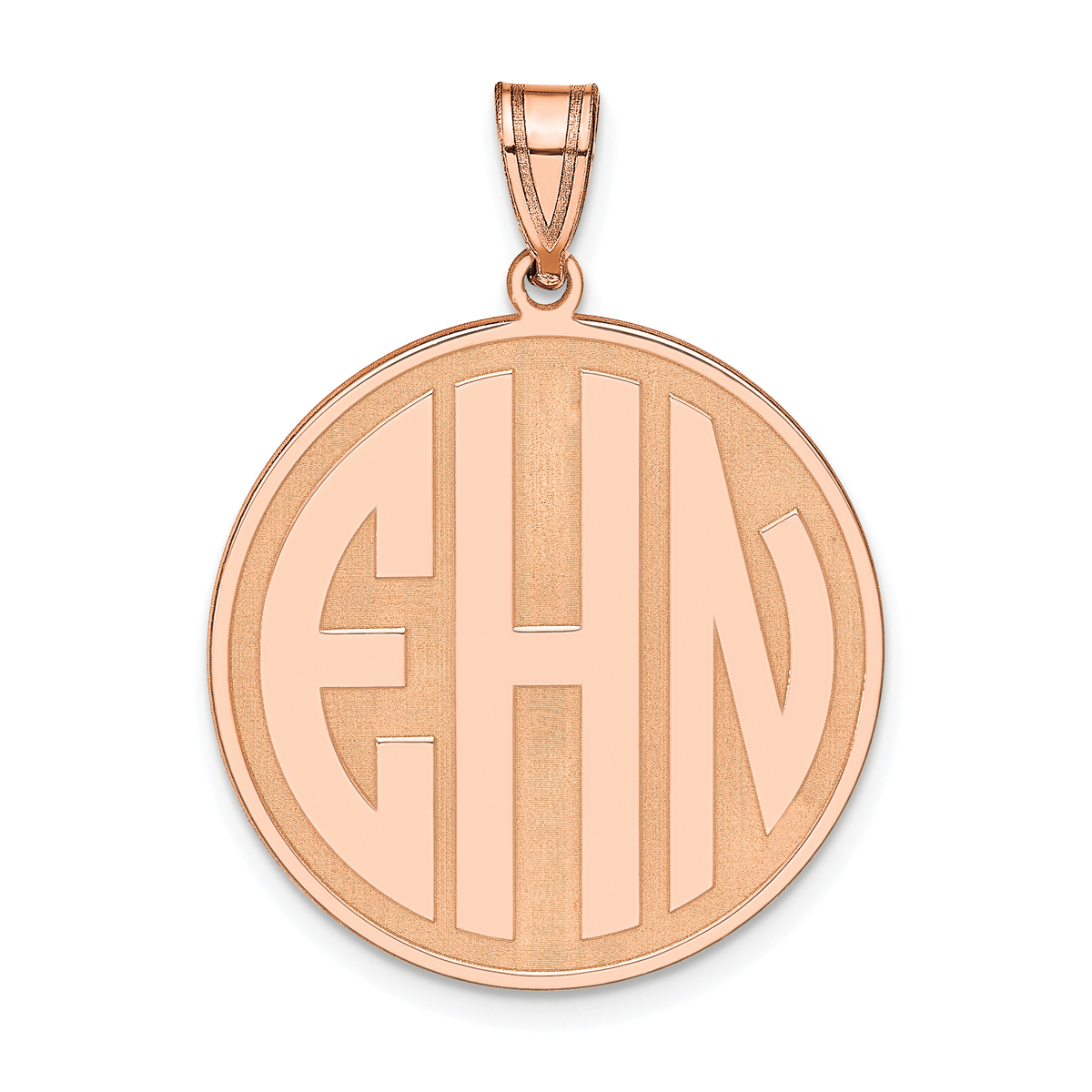 Block Letter Monogram Circle Pendant and Chain