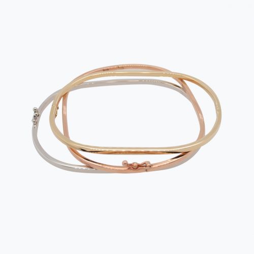 Rose, White, and Yellow Bangle Bracelet set