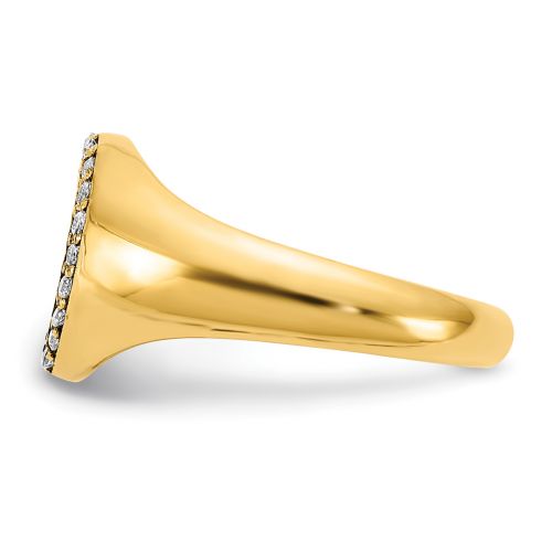 Diamond Accented Monogram Signet Ring