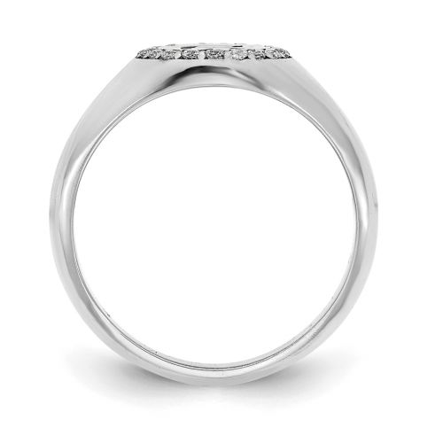 Classic Oval Signet Ring with Diamond Accents