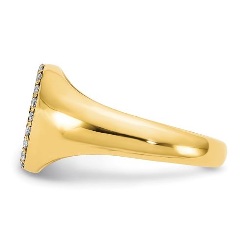 Classic Oval Signet Ring with Diamond Accents